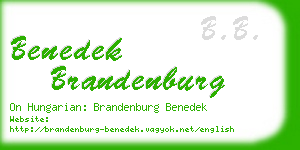 benedek brandenburg business card